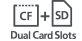 Twee CF- + SD-geheugenkaartsleuven